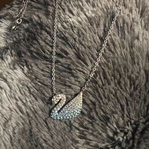 Blue Swarovski Iconjc Swan Pendant